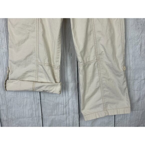 Aerapostale Size 1/2 Khaki Adjustable Length Capri Pants Button & Drawstring - Picture 3 of 8